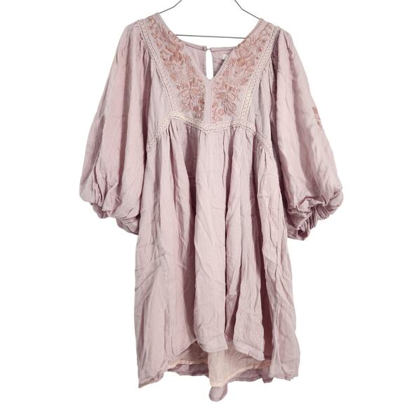 Current Terra Pink Peasant Mini Dress Womens Size Small S - Picture 1 of 3